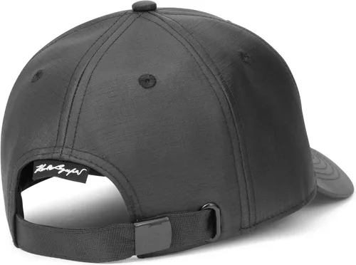 Vista 4 de Karl Lagerfeld Paris Gorra resistente con logotipo distintivo para hombre, Black_Ripstop, Negro_ripstop