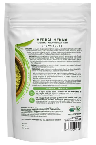 Vista 2 de Pardesi Henna Brown orgánico 7.05 oz - Tinte natural para el cabello y tratamiento acondicionador Halal, sin OMG, vegano Sin productos químicos