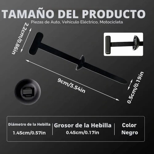 Vista 6 de Kit de hebilla universal de nailon para brida de cables, clips de sujeción para parachoques, revestimiento de guardabarros y paneles de automóvil