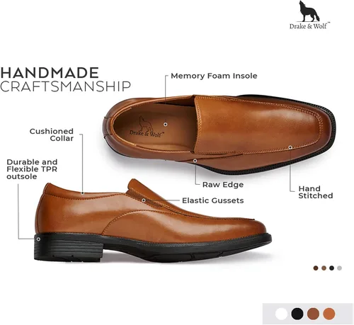 Vista 6 de Drake & Wolf Mocasines para hombre - Zapatos de vestir casuales para hombre - Zapatos de vestir antideslizantes para hombre - Zapatos de vestir