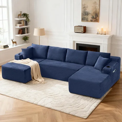 Vista 7 de Tmsan Sofá de 3 plazas sin hueso de 80.7 pulgadas para sala de estar con portavasos y asiento profundo de 26 pulgadas, bolsillos laterales, sofá