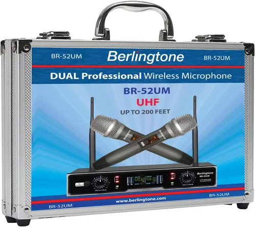 Vista 7 de Sistema de micrófono inalámbrico UHF dual dinámico profesional, micrófono y base de metal, para cantar, karaoke, iglesia, boda, reunión, alcance