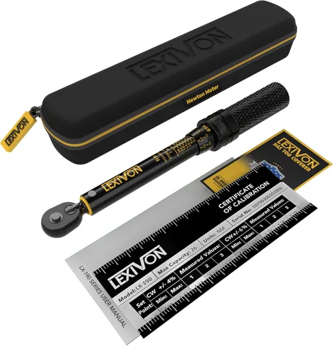 Vista 5 de LEXIVON Llave dinamométrica para bicicleta de 1/4 de pulgada, Newton Metro Engranaje de 72 dientes, tipo clic de doble dirección, 2-26 Nm