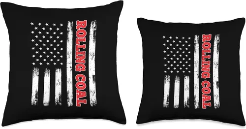Vista 3 de Living The Trucker Life Apparel Boys Girls Kids Patriotic American Flag Diesel Power Rolling Coal - Almohada de 16 x 16 pulgadas, multicolor