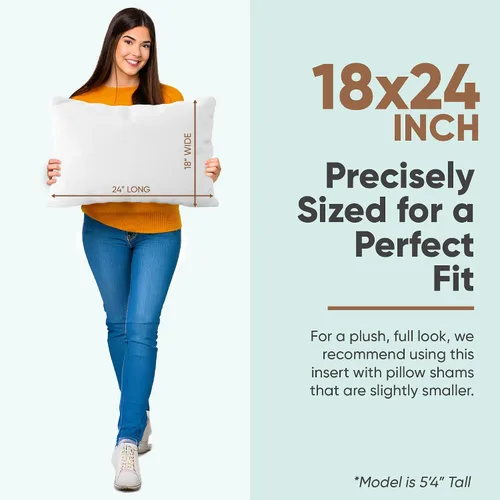 Vista 2 de Pillowflex Almohada para dormir y niños pequeños (18 x 24 pulgadas) - Almohadas de plumón sintético suave perfectas para niños pequeños, almohadas