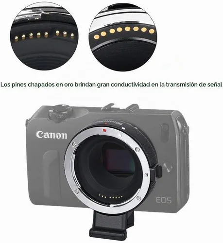 Vista 5 de Commlite CM-EF-EOS M Adaptador de montaje de lente de enfoque automático para lente EF/EF-S a Canon EOS M (montaje EF-M) Anillo convertidor de lente