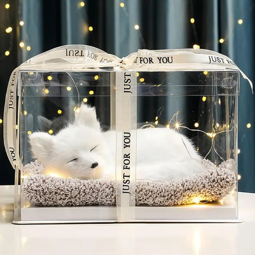 Vista 8 de Adorables regalos de peluche de zorro suave de 7 pulgadas, animal de peluche relleno - Incluye hermosa bolsa de regalo cuadrada, lindo regalo