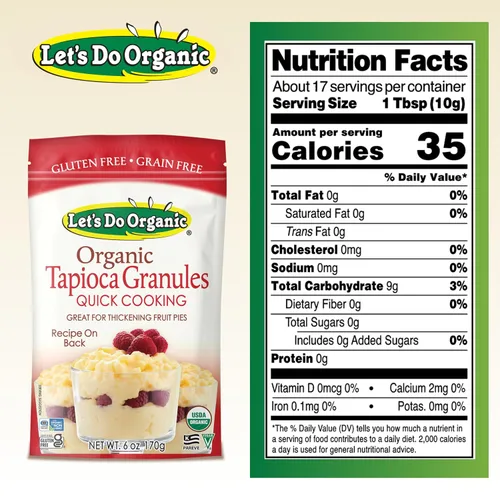 Vista 2 de Let's Do Organic s Gránulos orgánicos de tapioca, 6 oz