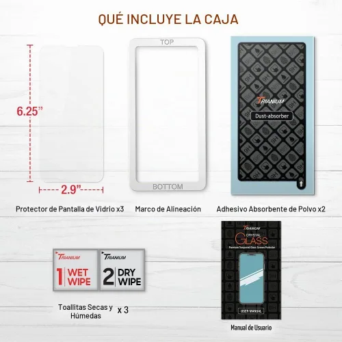 Vista 7 de Trianium Protector de pantalla de vidrio templado diseñado para Apple iPhone 13 (2021) /iPhone 13 Pro (2021), paquete de 3