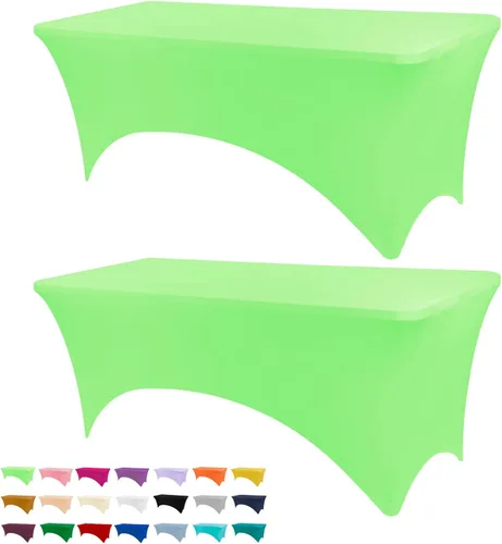 Vista 10 de BDDC - Funda de mesa ajustada de 4 pies, manteles de elastano negros, manteles elásticos lavables y resistentes a las arrugas para eventos, bodas