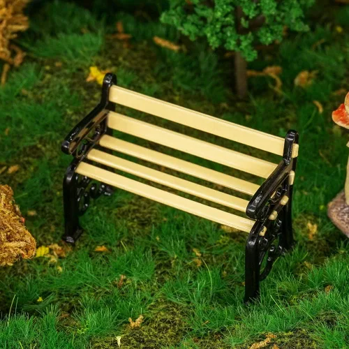 Vista 7 de Odoria Accesorios de decoración de casa de muñecas con banco de parque en miniatura 1/24