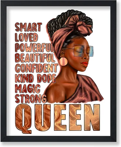 Vista 34 de Poster Master Póster motivacional vintage, impresión inspiradora retro, regalo para chica afro, amiga, reina negra, mujer afroamericana
