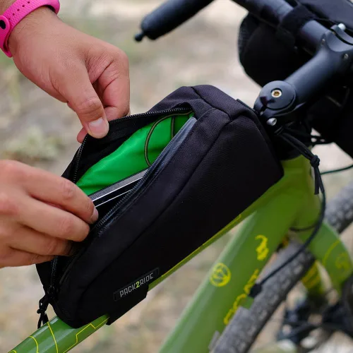 Vista 6 de PACK2RIDE TopRock - Bolsa de bicicleta de tubo superior de 1 litro Negro
