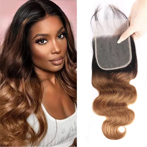 Vista 13 de QTHAIR Extensiones de cabello humano brasileño ondulado de grado 18A #613 con cierre de encaje HD 4x4