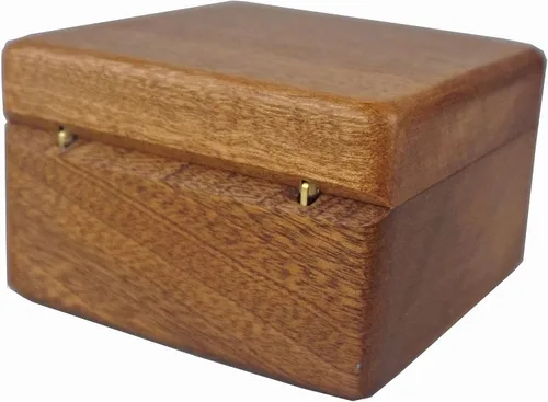 Vista 5 de Joyería cuadrada de madera de sapele hecha a mano y reloj decorativo para boda, Navidad, caja de regalo de cumpleaños