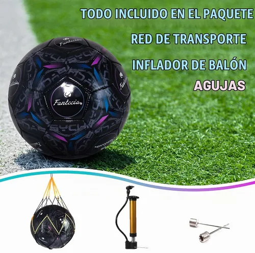 Vista 2 de Size 5 Soccer Ball, Official Size & Weight for Training, Unique Appearance-Convenient Pump Included