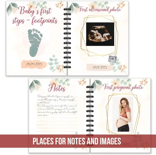 Vista 5 de Giftellino Diario de embarazo para madres primerizas – Libro de recuerdos de embarazo para futuras madres – Cuaderno de embarazo para embarazadas