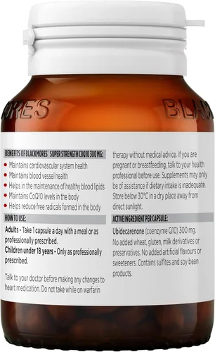 Vista 3 de Blackmores Super Strength CoQ10 300mg 30 tabletas