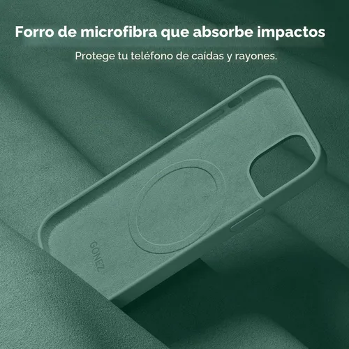Vista 8 de GONEZ Funda de silicona magnética para iPhone 12 y iPhone 12 Pro, compatible con MagSafe, 1 protector de cámara + protector de pantalla; forro