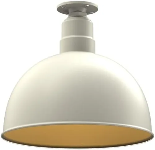Vista 44 de Steel Lighting Co. Colgante de cuenco rosa Lámpara montada en el techo Cúpula de 15 pulgadas vástago de 12 pulgadas Estilo granero de acero