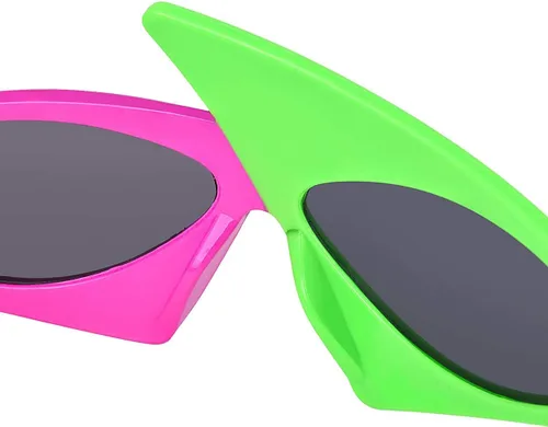 Vista 8 de Novelty Party Sunglasses 80s Asymmetric Glasses Neon Glasses for Hip Hop Dance Halloween Party