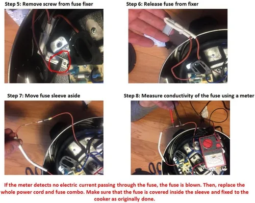 Vista 5 de [Listado UL] GJS Gourmet - Cable de alimentación de repuesto de 2 clavijas y fusible combinado compatible con Instant Pot LUX60.