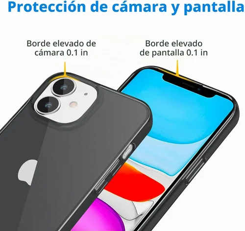 Vista 5 de JJGoo Funda compatible con iPhone 11, color negro transparente, suave, absorción de golpes, antiarañazos, a prueba de golpes, funda protectora