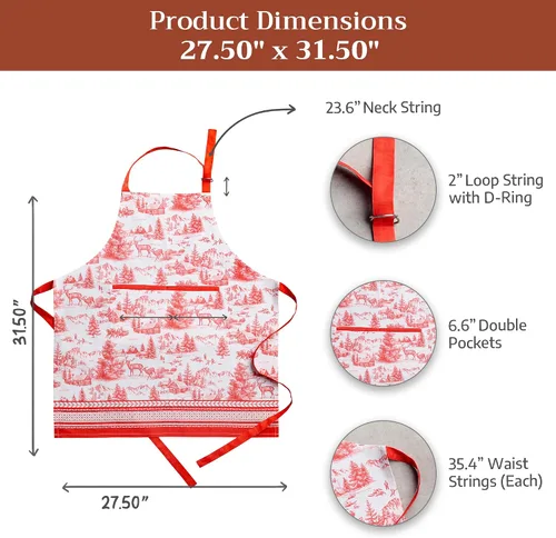 Vista 327 de Maison d' Hermine Delantales para mujer con bolsillo, 100% algodón (27.50 x 31.50 pulgadas)