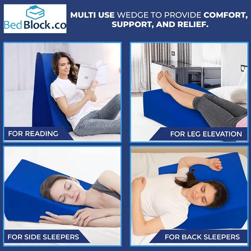 Vista 6 de Elevador de cuña de cama para reflujo ácido, dormir, control de postura, almohada de maternidad, recuperación de cirugía, elevación de 7.5 pulgadas