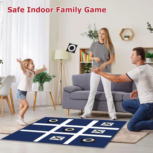 Vista 4 de PJDRLLC Tic Tac Toe - Juego de puf gigante para acampar al aire libre, patio trasero, césped para niños y adultos, juegos familiares grandes