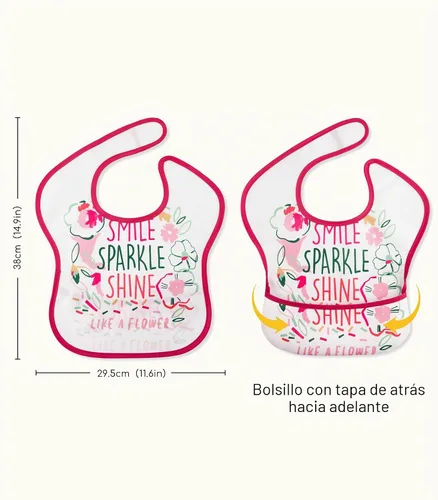 Vista 5 de Paquete de 3 baberos impermeables para comer, babero de alimentación a prueba de desorden