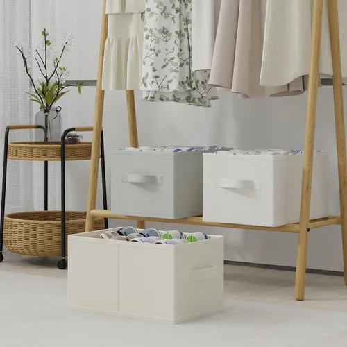 Vista 3 de 2 paquetes de organizadores de zapatos en cubo, caben hasta 24 pares, contenedores de almacenamiento plegables que ahorran espacio, sistema