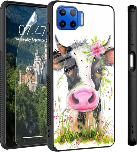 Vista 8 de Funda para Motorola Moto Edge 2022, cubierta trasera de vidrio templado con protector de pantalla, protección a prueba de golpes para Motorola Moto
