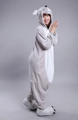 Vista 3 de MizHome Lucky Mouse Mascot Collection - Disfraz unisex de traje de vestir para mujer talla XL gris