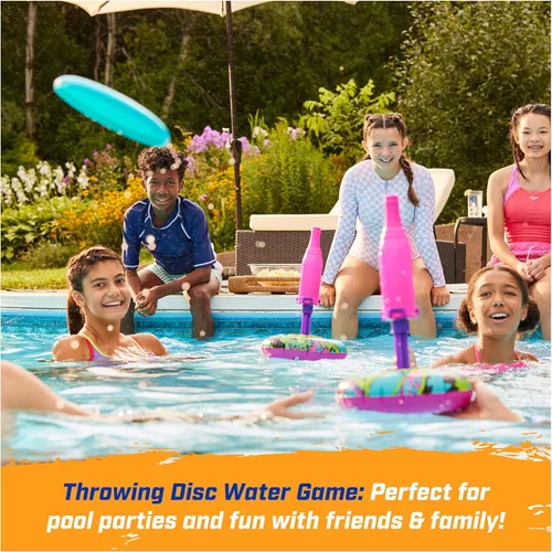 Vista 6 de SwimWays Hydro Bottle Splash, juguetes de piscina para niños y adultos, juego de piscina con disco para lanzar, juguetes al aire libre para niños