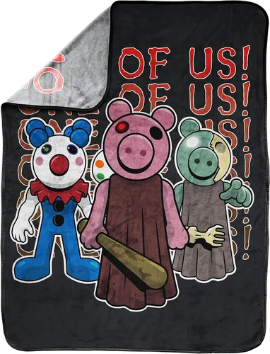 Vista 2 de Jay Franco . Manta Piggy «One of Us» de 117 x 152 cm, ropa de cama para niños, resistente a la decoloración, forro polar súper suave