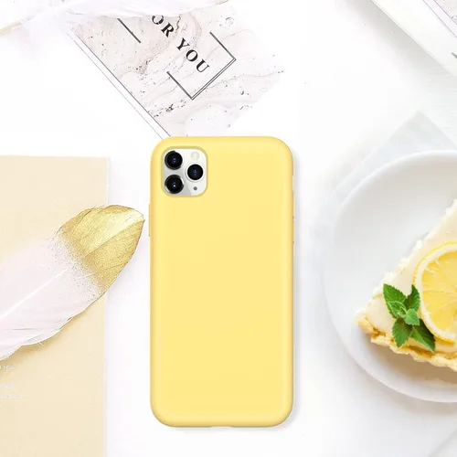 Vista 7 de GUAGUA Funda compatible con iPhone 11 Pro Max de silicona líquida de gel suave, forro de microfibra delgada, con textura, a prueba de golpes