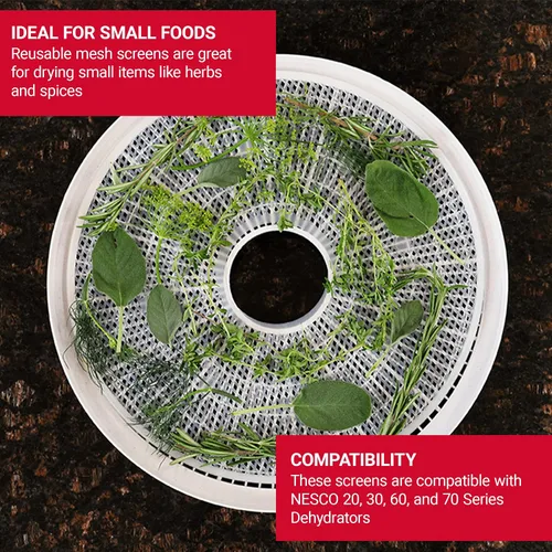 Vista 2 de Nesco LM-2-6 Clean-A-Screen Tray for Dehydrators FD-28JXFD-37FD-60FD-61FD-61WHCFD-75A and FD-75PR, Set of 2