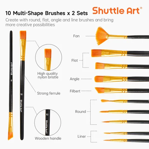 Vista 8 de Shuttle Art Kit de pintura para adultos y parejas, kit de pintura para citas nocturnas y manualidades, con 2 paquetes de pintura de 15 colores, 2
