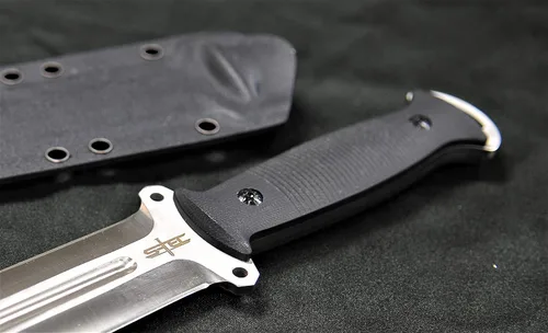 Vista 3 de S-TEC Cuchillo táctico de caza de hoja fija G10 con mango compuesto con funda Kydex