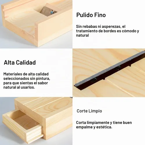Vista 5 de Cortador de jabón de madera, biseladora de jabón, recortadora, caja de cajón de afeitado para hacer jabones hechos a mano (madera)
