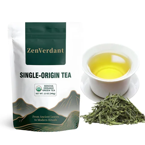 Vista 12 de ZenVerdant Té verde de jazmín de primera calidad, hojas sueltas, baja en cafeína, alto antioxidante, suave, no amargo, listo para preparación