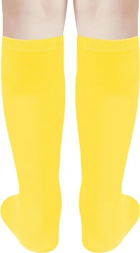 Vista 2 de UTTPLL Calcetines de algodón para niños pequeños, calcetines de béisbol hasta la rodilla, calcetines deportivos de fútbol para niños, calcetines