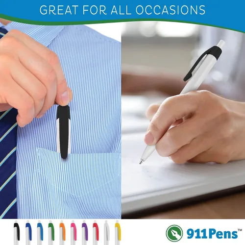 Vista 7 de 50 bolígrafos negros impresos en Estados Unidos, bolígrafo de tinta de escritura personalizado, impreso con tu logotipo y texto