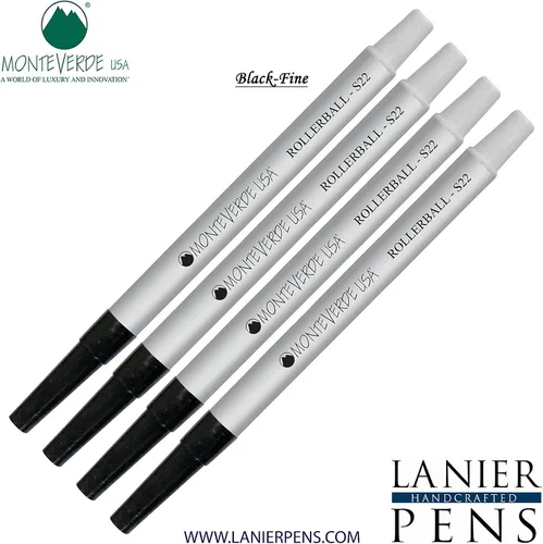 Vista 3 de Lanier Combo Pack – Paquete de 4 – Monteverde Rollerball S22 Recarga de tinta para pasta compatible con la mayoría de bolígrafos Sheaffer
