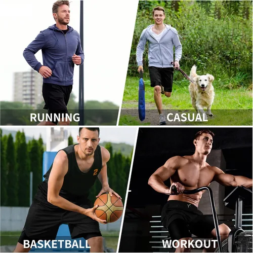 Vista 6 de Pantalones cortos 2 en 1 para hombre, 2 unidades, pantalones cortos de gimnasio para correr para hombre de 7 pulgadas, pantalones cortos