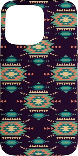 Vista 31 de Unique Western Black Turquoise Navajo Aztec Pattern Case for iPhone 17