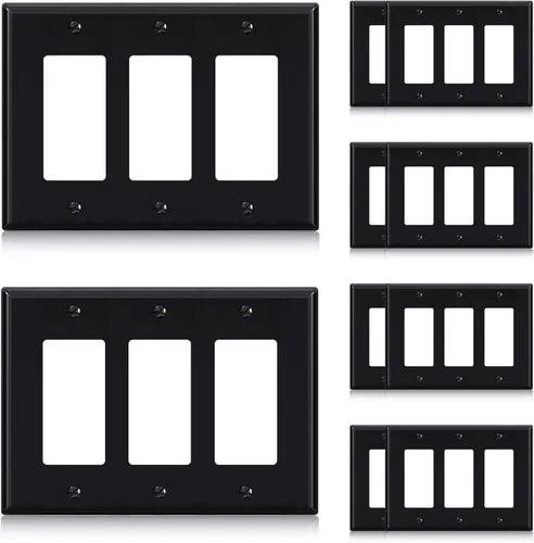 Vista 16 de ELEGRP Placa de pared decorativa para receptáculo, cubiertas decorativas de 1 gang de tamaño mediano, placas frontales de policarbonato irrompibles