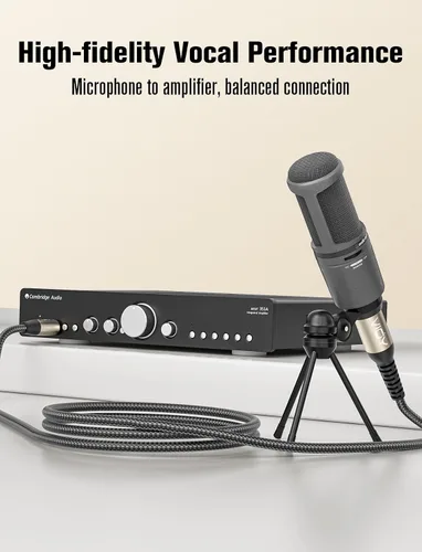 Vista 4 de VIOY Cable XLR a 1/4 de 10 pies, cable TRS macho a XLR hembra de micrófono