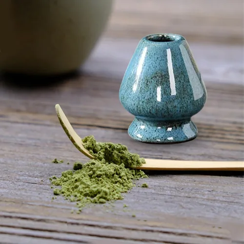 Vista 4 de Juego de accesorios para té con recipiente de cerámica, amarillo